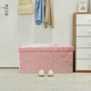 Crushed Velvet Diamante Ottoman Storage Box Folding Stool Space Saving Pink Grey