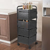 4 Tiers Kitchen Rolling Trolley Storage Rack Vegetable Fruit Cart Organiser UK