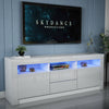 1.6m High Gloss TV Unit Stand Cabinet Sideboard Cupboard FREE LED Lights