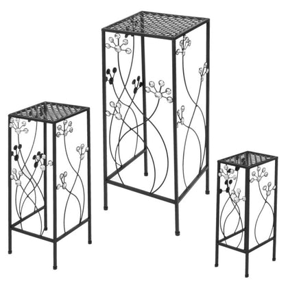 3x Metal Plant Pot Stand Flower Display Shelf Garden Balcony Outdoor Indoor