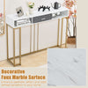 120cm Long Narrow Hallway Console Table Modern Entryway Table Metal Frame