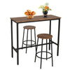 Industrial 3 Pieces Dining Table Chair Set Bar Table and 2 Stools Set Kitchen
