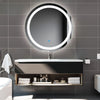 Illmiunated Round LED Bathroom Mirror Single Touch Fogless Cold White Light Wall