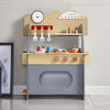2024 Wooden Pretend Play Kitchen W/ Utensil Toy Kids Cooking Role Play Set Gift