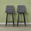 2X Bar Stools PU/ Velvet/ Fabric Breakfast Stool Chairs Kitchen Pub Grey Brown