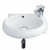 Modern Bathroom Sink Wall Mounted Cloakroom Hand Wash Basin White Ceramic Bowl