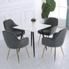 2Pcs Velvet Fabric Dining Chairs Accent Tub Chair Armchair Petal Back Gold Legs
