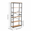 6 Tier Industrial Metal Book Shelf Ladder Shelving Rack Storage Unit Organizer