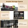 4-Tier Home Bar Table Industrial Metal Wine Bar Cabinet w/ 2 Storage Shelves