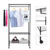 3-Tier Clothes Rail Rack Metal Shelf Garment Storage Display Hanging Stand Black