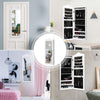 Wall-mounted Jewelry Storage Cabinet Door Hanging Jewelry Armoire w/ Full Mirror