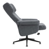 Upholstered Recliner Chair Swivel PU Leather Lounge Accent Armchair With Ottoman