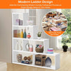 6-Cube Ladder Display Bookshelf L-Shaped Freestanding Storage Shelf Organiser