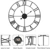 Large Outdoor Garden Wall Clock Big Roman Numerals Giant Open Face Metal 60CM