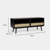 TV Unit Cabinet Stand Black & Cane w/ Storage Drawers & Shelves | Spinningfield
