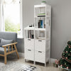 White Tall Bathroom Cabinet with Drawers Display Shelf Cupboard Storage Unit