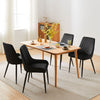 2pcs Faux Leather/Velvet Dining Chairs Soft Padded Metal Legs Restaurant Chair