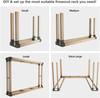 Fireplace Black DIY Firewood Logwood Rack Storage Holder Metal Shelf Stand Steel