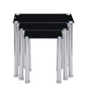 Nest of 3 Tempered Glass Nested Tables Side End Lamp Sofa Tables Living Room