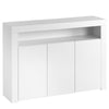 LED Sideboard High Gloss Buffet Display Cabinet TV Unit Stand 3 Doors White