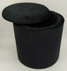 Round Ottoman Storage Pouffe Stool Soft Velvet Footstool Dressing Vanity Chair