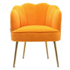 Velvet Fabric Scallop Back Chair Lounge Occasional Accent Sofa Armchair 5 Styles