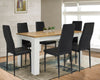 Wood Dining Table and Chairs 4 / 6 Set Pu Leather Seat Kitchen Room Furniture