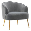 Velvet Fabric Scallop Back Chair Lounge Occasional Accent Sofa Armchair 5 Styles