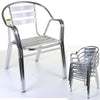 Aluminium Chrome Bistro Table Square Round Stacking Chair Cafe Outdoor Furniture