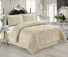 Jacquard Bedspread 3 Piece Heavy Quilted Comforter Set Floral Pattern Bed Throw