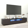 Modern TV Unit Cabinet Stand High Gloss Doors 200cm with LED Lights Drawers