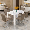 White High Gloss Dining Table and 4/6 Chairs Set Soft Faux Leather Seat 120×80cm
