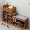 5 Layers Wooden Chair Shoe Storage Bench Shelves Organizer Rack Cabinet & Drawer