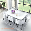 White Wooden Dining Table & 6 Chairs Rretro