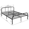 Black 3FT Single Metal Bed Frame in Strong structure Bedstead For Adult Bedroom