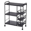 Mobile Kitchen Storage Cart w/ Wheels Dining Room Microwave Shelving Unit Rack