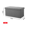 Large Grey Ottoman Foldable Storage Box Linen Suede Foot Stool Seat 3 Sizes New
