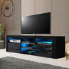 Modern TV Unit Cabinet High Gloss Doors With LED Light TV Stand Sideboard Drawer