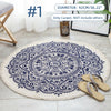 120CM Bohemia Style Round Morocco Area Rug Tassel Carpet Mat Floor Blanket A+