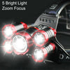 900000LM SUPER BRIGHT 5X T6 LED Headlamp Headlight Flashlight Head Torch Camping