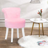 Soft Dressing Table Chair Vanity Makeup Stool Dining Seat Pouffe with Wood Legs