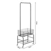 Heavy Duty Clothes Rail Home Shop Garment Hanging Display Stand Rack On Wheels