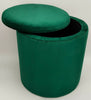 Round Ottoman Storage Pouffe Stool Soft Velvet Footstool Dressing Vanity Chair