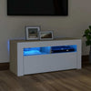 Modern White TV Unit Cabinet Stand 90cm High Gloss Doors with Free LED Lights