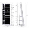 Jewelry Storage Cabinet Full-Length Mirror Lockable Swivel Armoire Floor Shelf