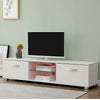 TV Unit TV Stand Cabinet with LED Lights & High Gloss Doors White/Black