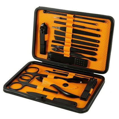 Manicure Set 18pcs Professional Nail Clippers Kit Pedicure Care Tools Portable