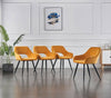 Set of 1/2 Dining Chairs Velvet Upholstered Seat Armchairs with Backrest Kitchen