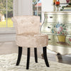 Soft Dressing Table Chair Vanity Makeup Stool Dining Seat Pouffe with Wood Legs