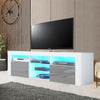 Modern TV Unit Cabinet High Gloss Doors With LED Light TV Stand Sideboard Drawer